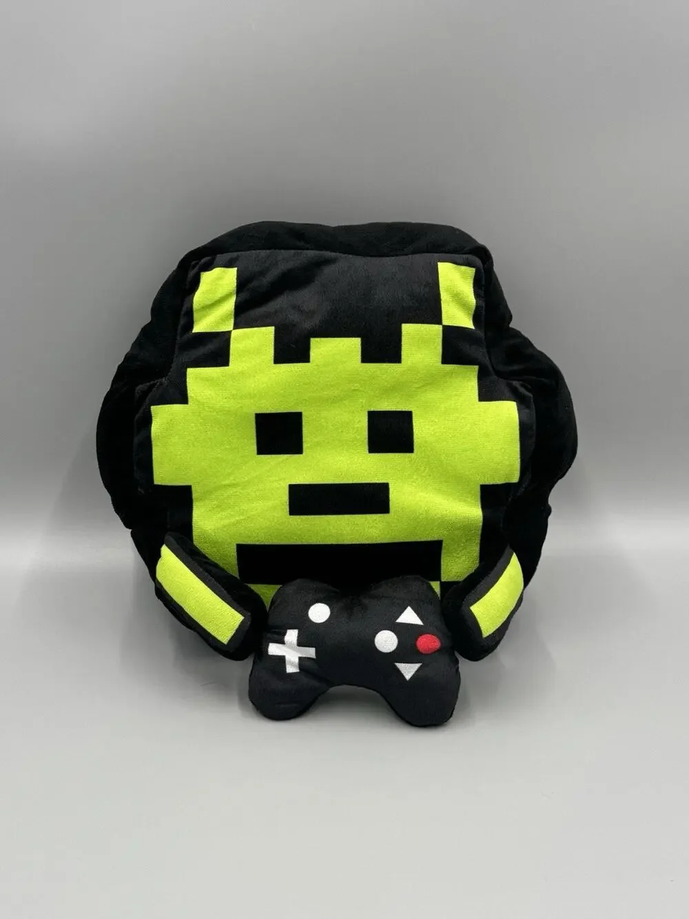 Green Black Video Gamer Holding Game Controller Plush 10” Stuffed Toy